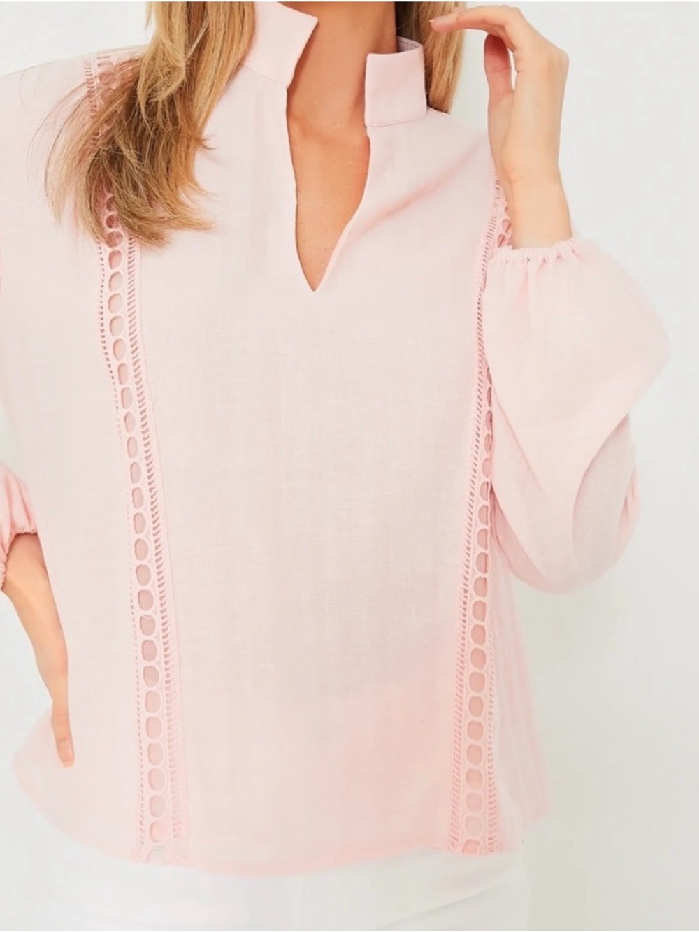 Pink Salt Eyelet Jane Blouse